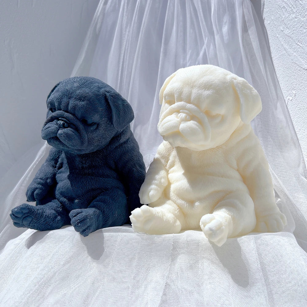 Sitting Sleeping Pug Puppy Candle Mould