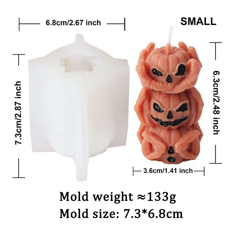 Halloween Devil Pumpkin Skull Candle Mould