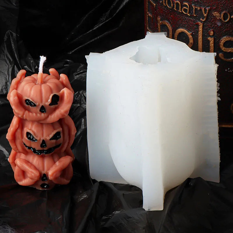 Halloween Devil Pumpkin Skull Candle Mould
