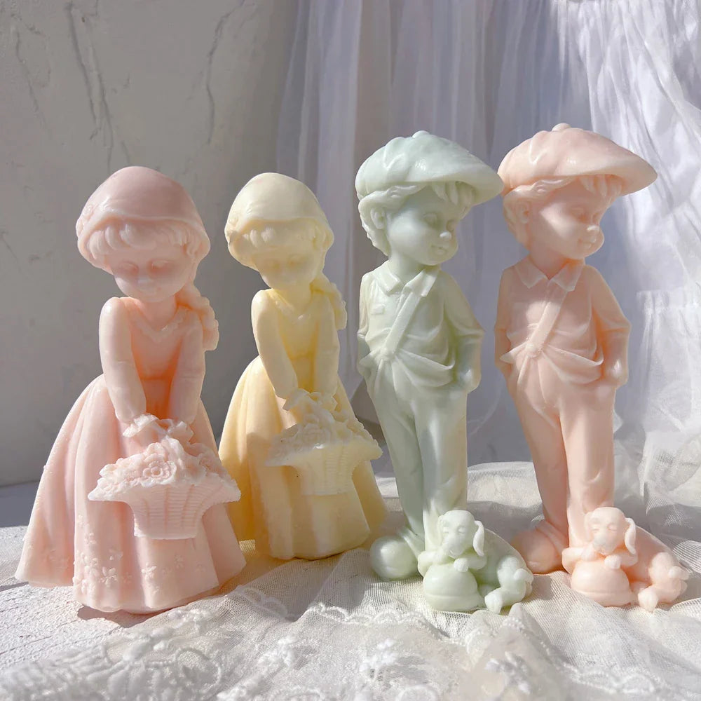Girl and Boy Candle Mould