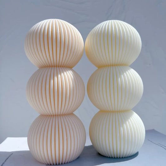Round Ribbed Pillar Candle Moulds