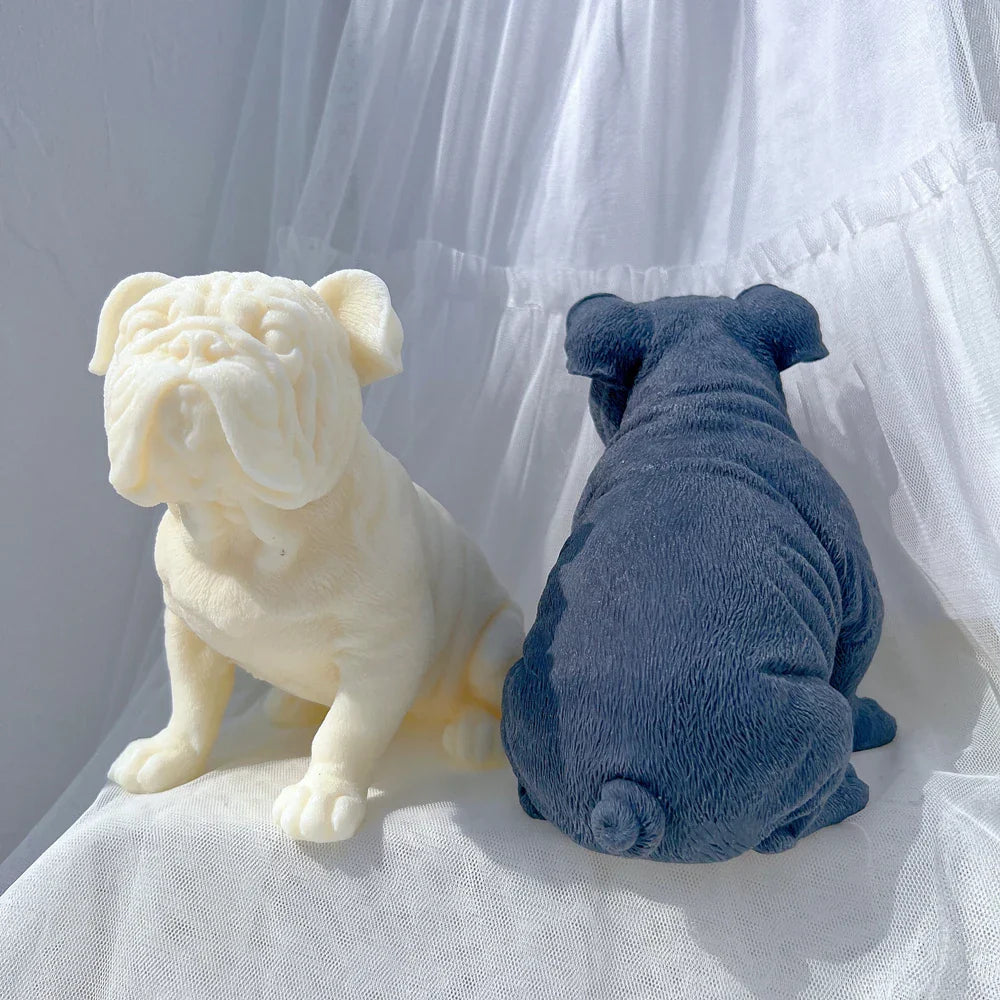 Charming Bulldog Puppy Candle Mould