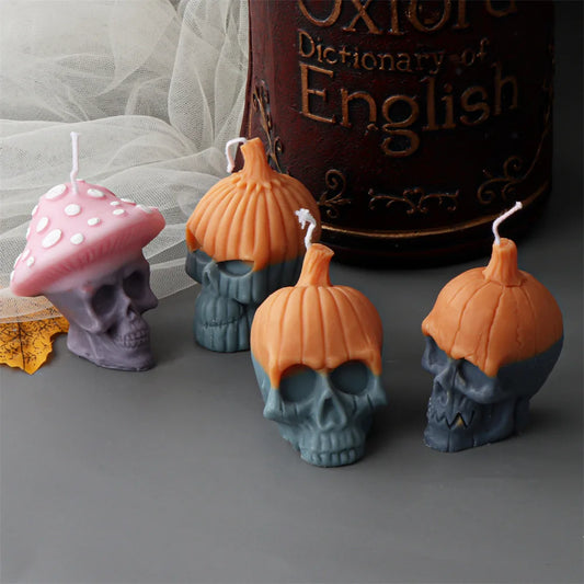 DIY Halloween Evil Pumpkin Skull Candle Mould
