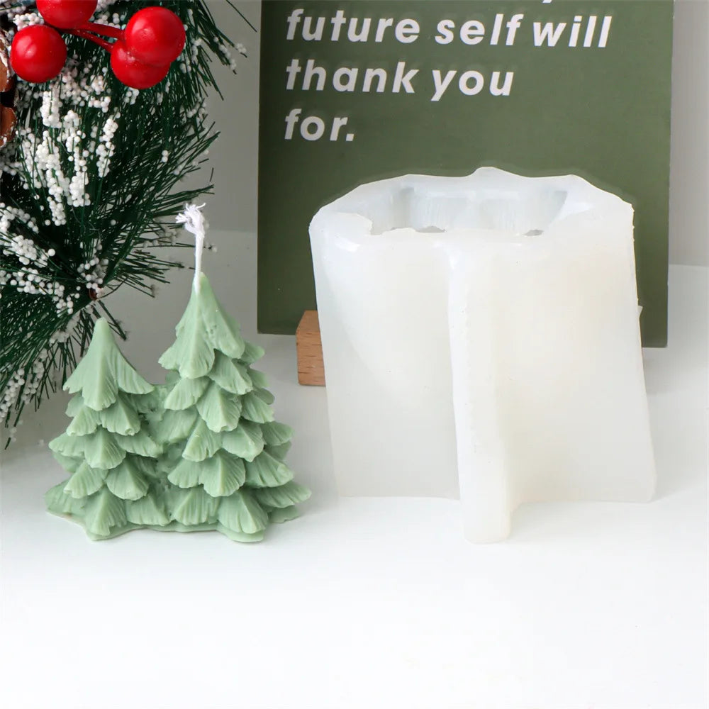 Snowman Christmas Tree Candle Silicone Mould