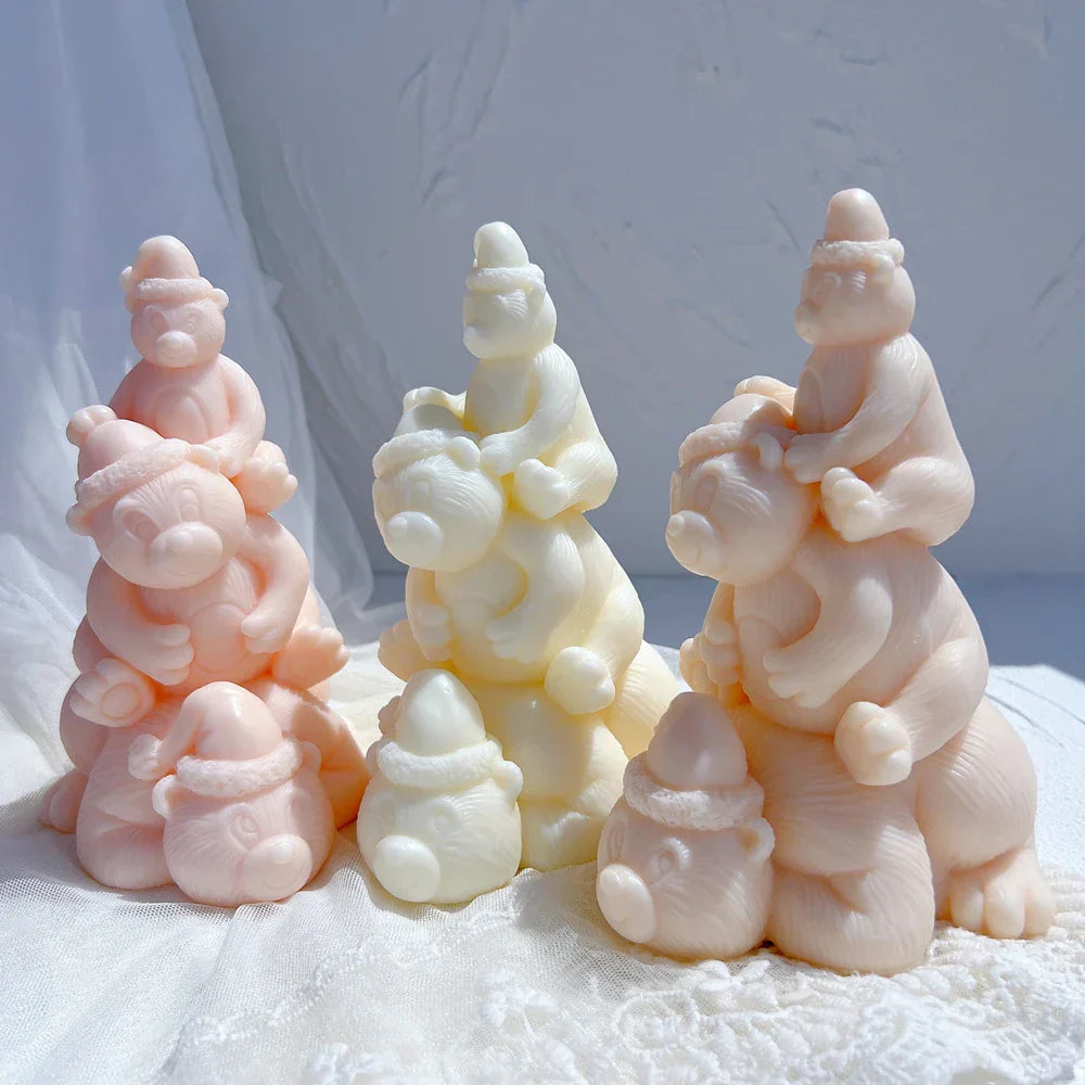 Teddy Bear Christmas Tree Candle Mould