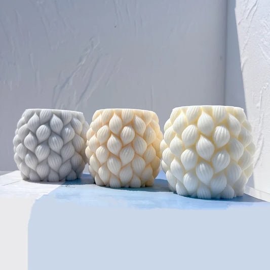 Ribbed Raindrop Column Candle Mould