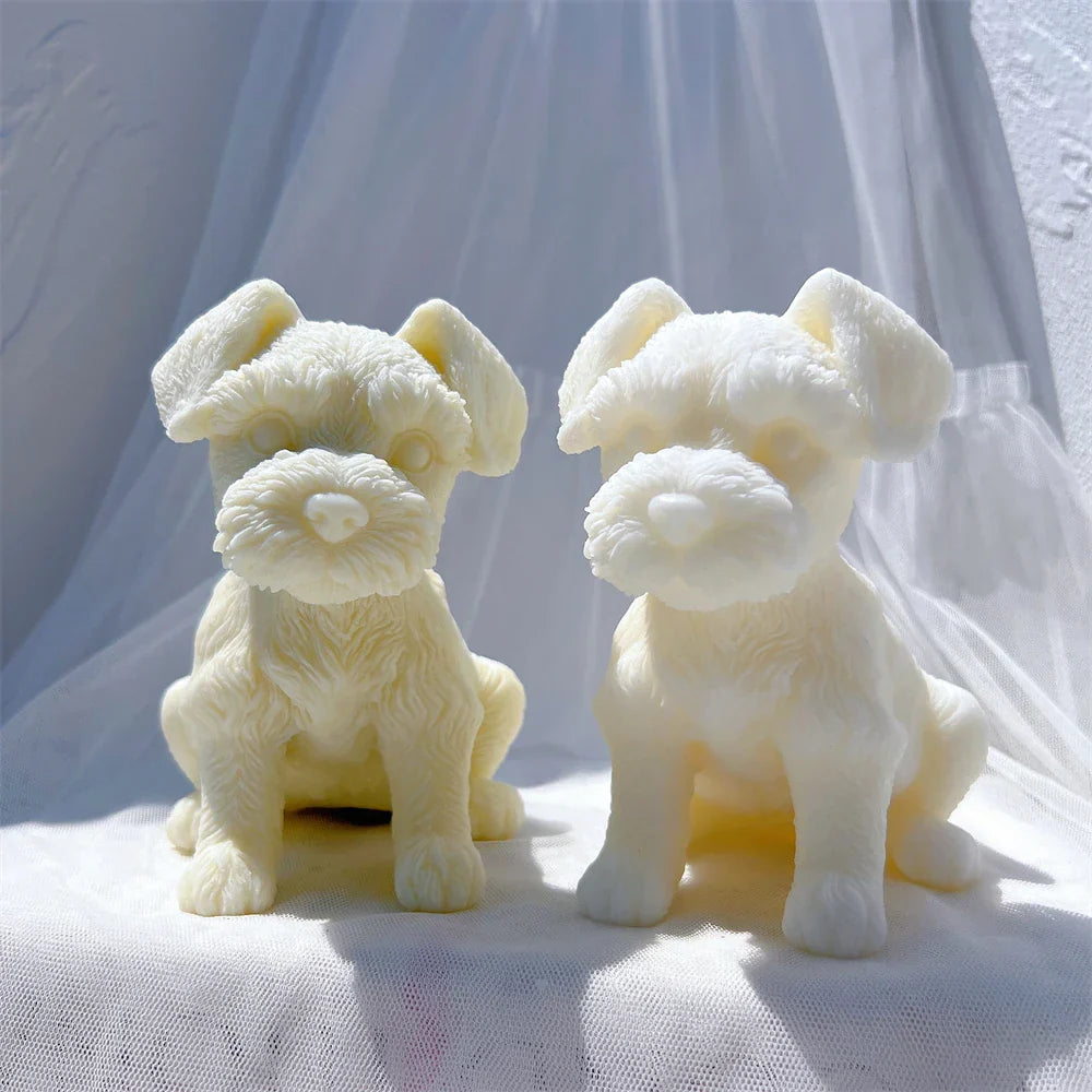 Schnauzer Puppy Figurine Silicone Candle Mould