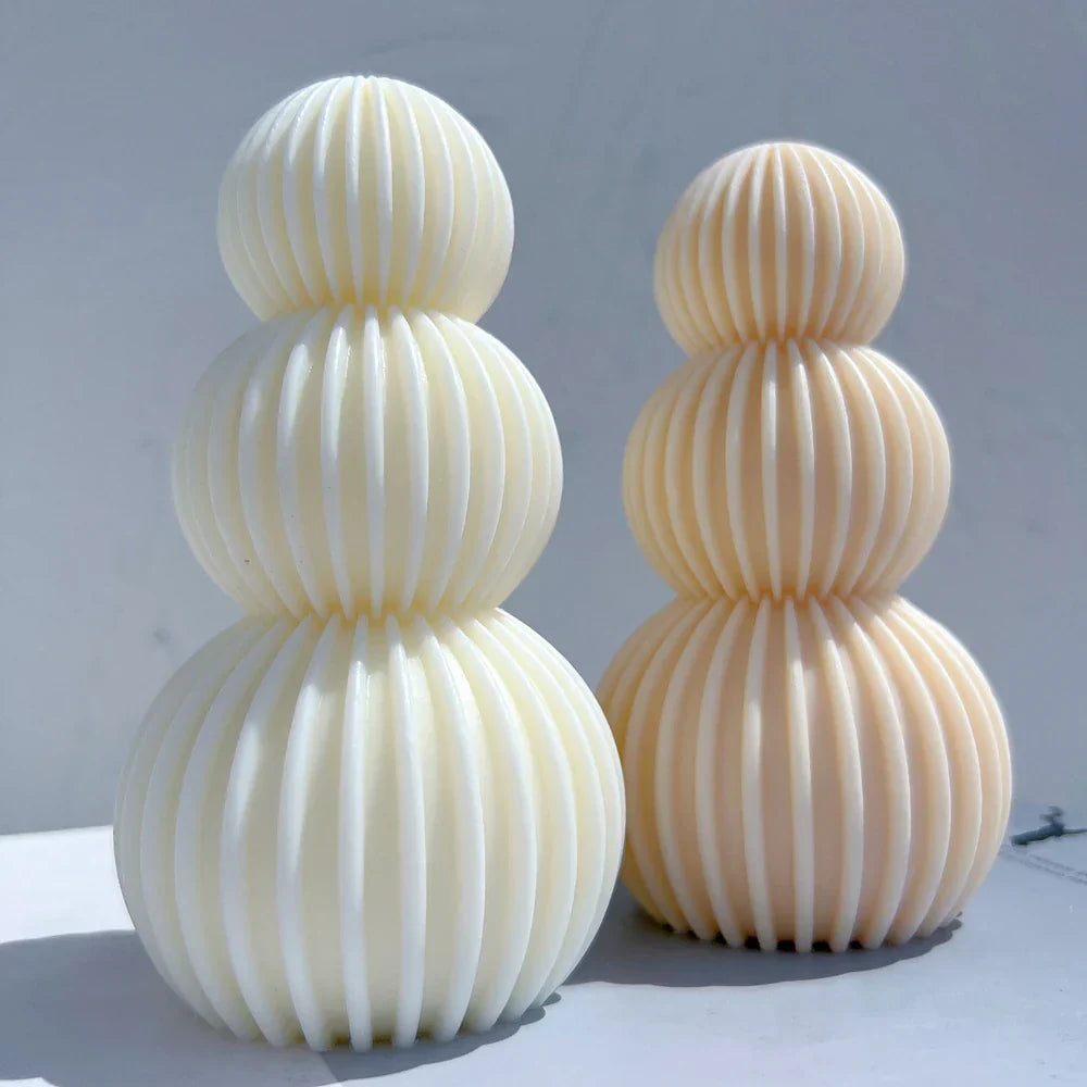 Ball Ribbed Pillar Candle Mould