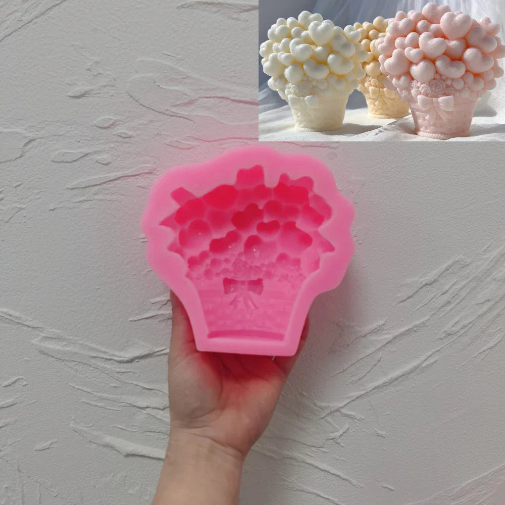 Heart Balloon Basket Candle Mould