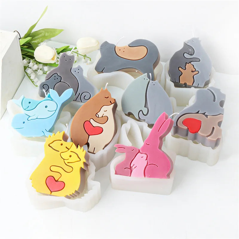 Mother's Day Cute Animals Series Candle Moulds