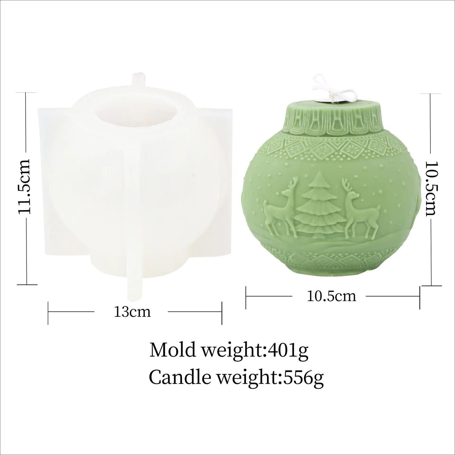 Christmas Bauble Candle Mould