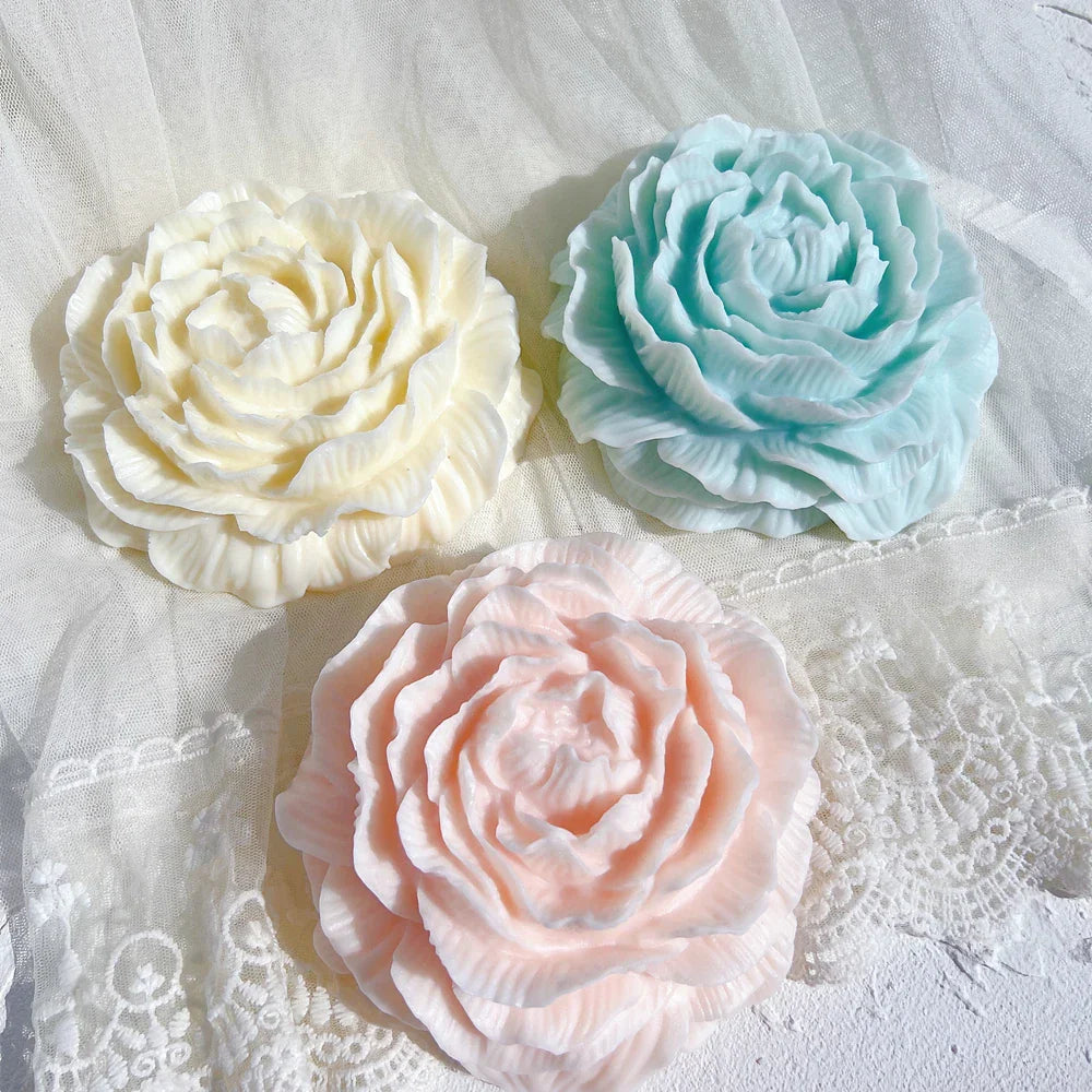 Big Peony Flower Silicone Candle Mould