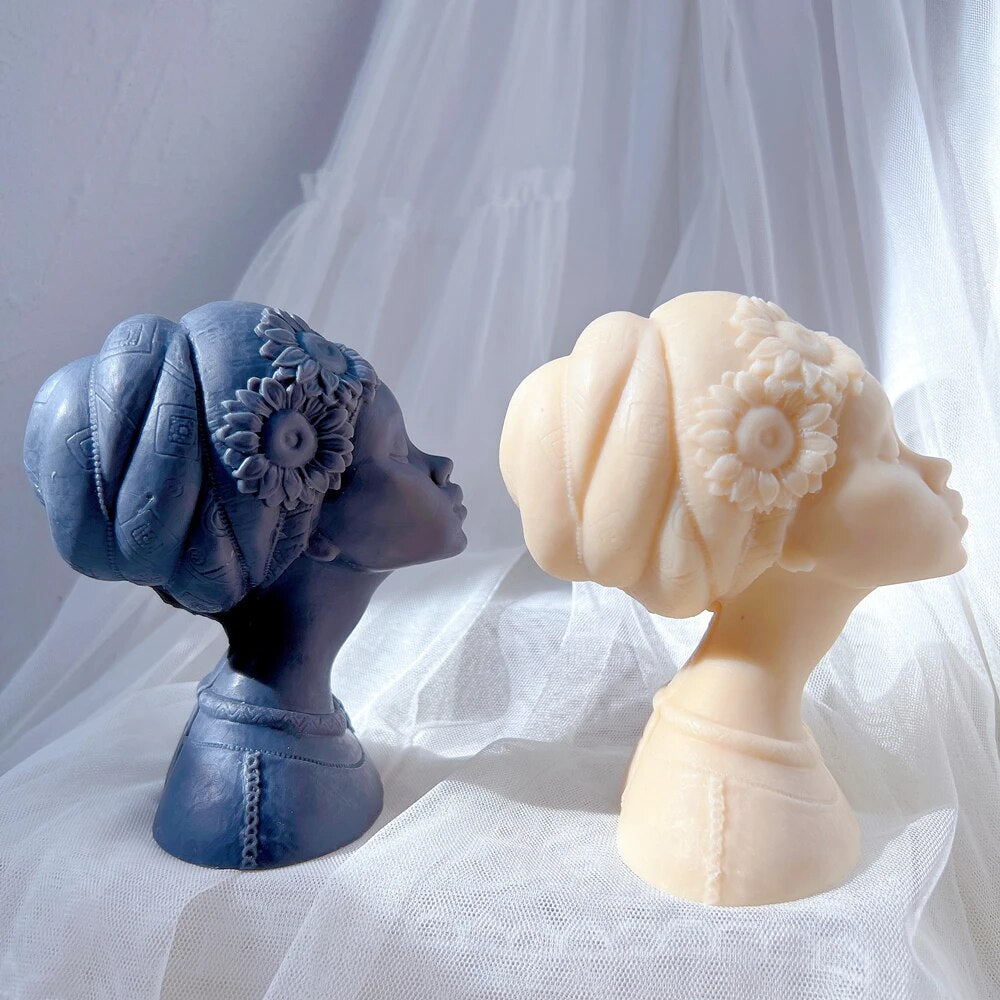 Afro Women Beautiful Goddess Candle Silicone Mould