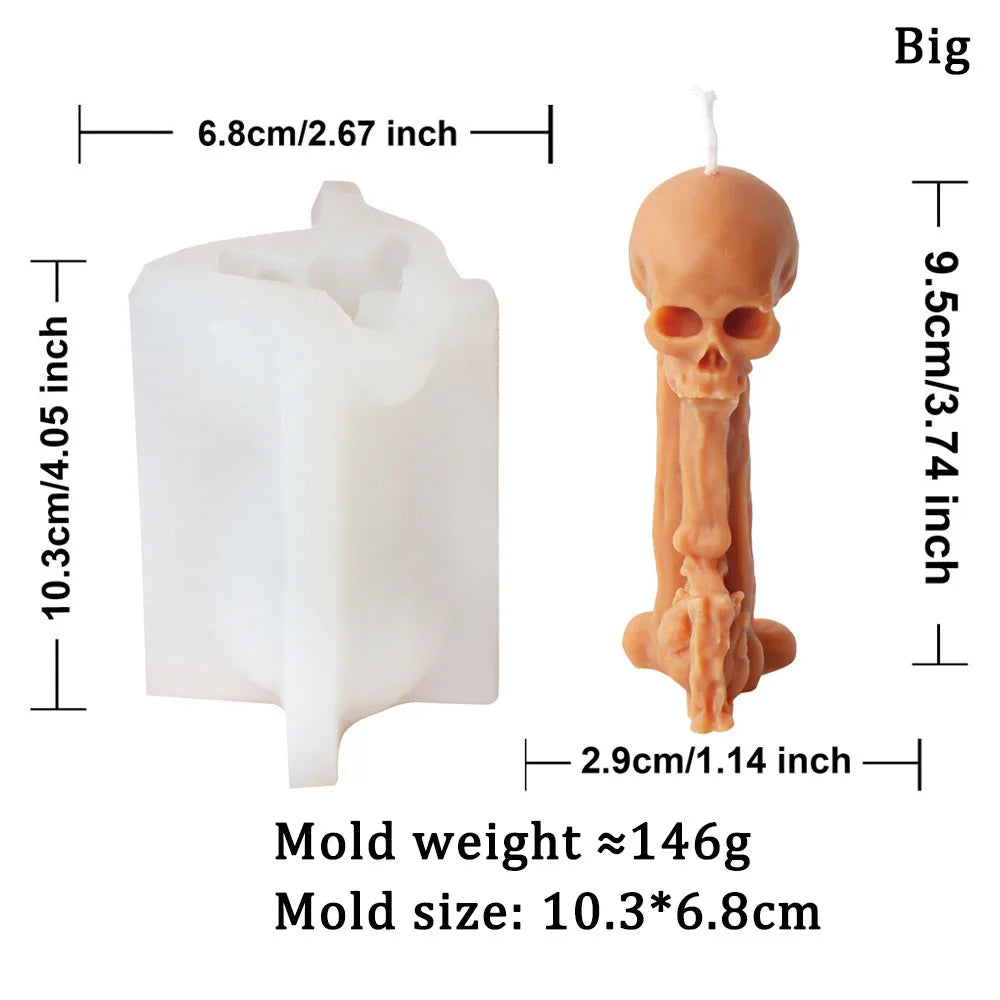 3D Skull Head Candle Moulds