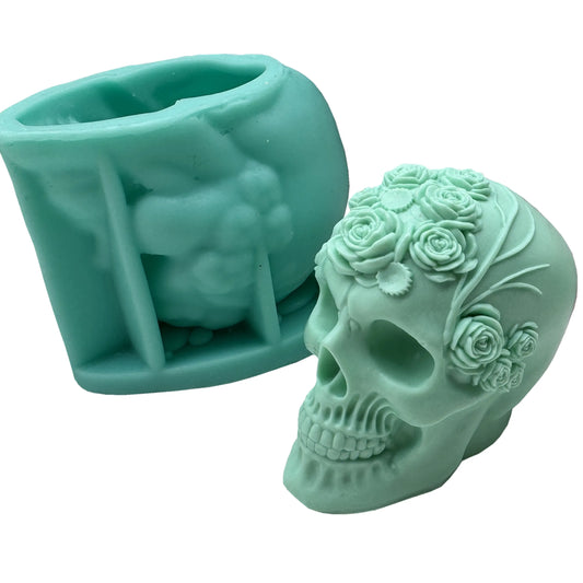 Flower Skull Candle Mould