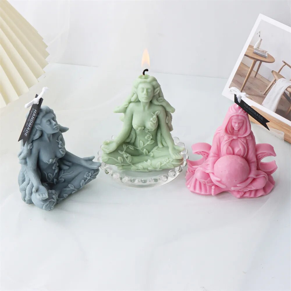 Triple Moon Goddess Cerridwen Candle Mould