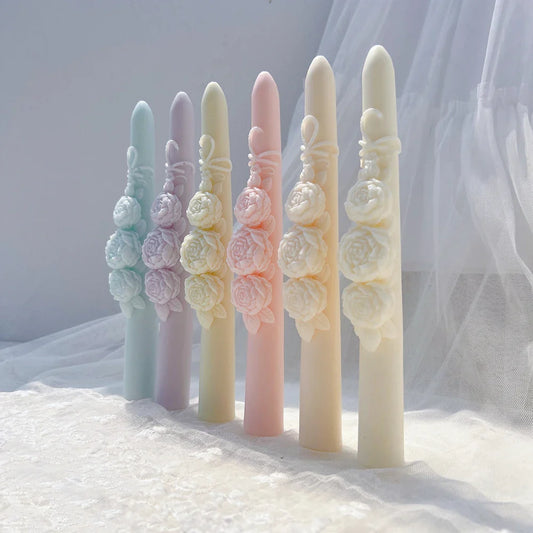 21.5CM Tall Taper Rose Candle Mold