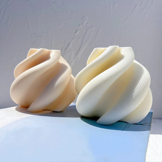 Big Size Geometric Wave Twirl Candle Mould
