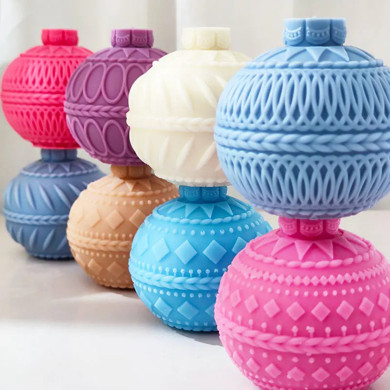Rococo-style Linear Ball Baubles Candle Mould