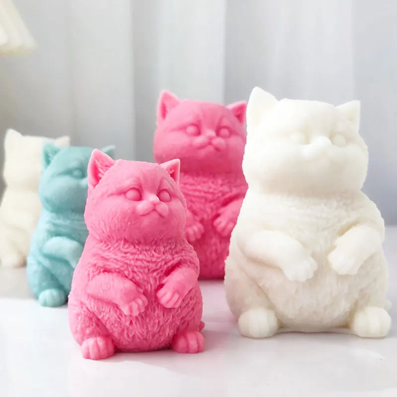 Cute Fat Cat Silicone Candle Mould