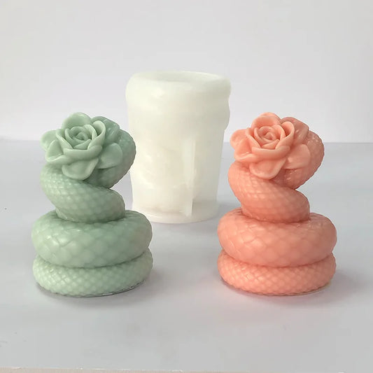 Snake Shaped Rose Candle Mould