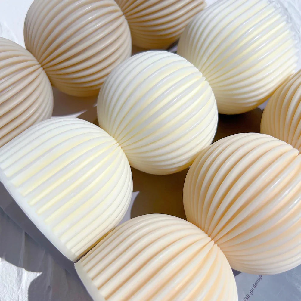 Twist Ribbed Pillar Candle Moulds - Geometric Design