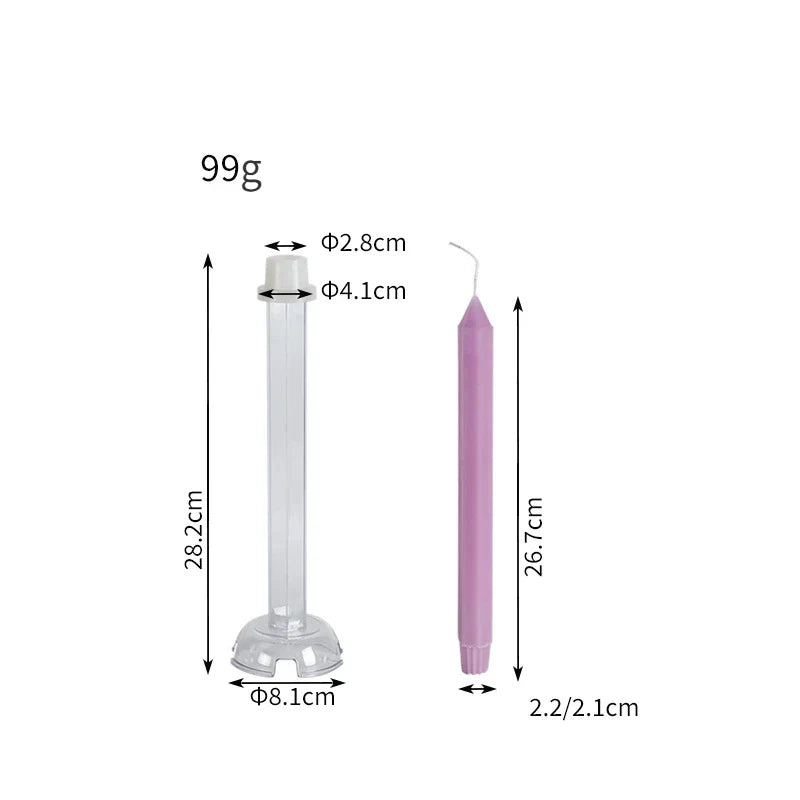 Hexagon Stripe Pole Acrylic Taper Candle Mould