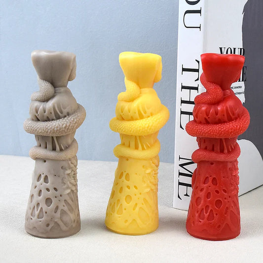 Snake Wrapped Women Body Pillar Silicone Candle Mould