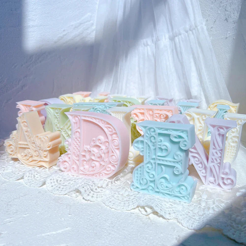 Floral Alphabet Candle Moulds