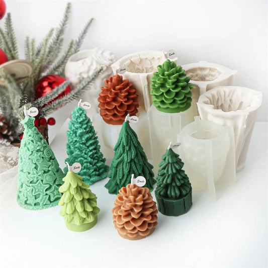 Enchanted Forest Christmas Tree Candle Moulds
