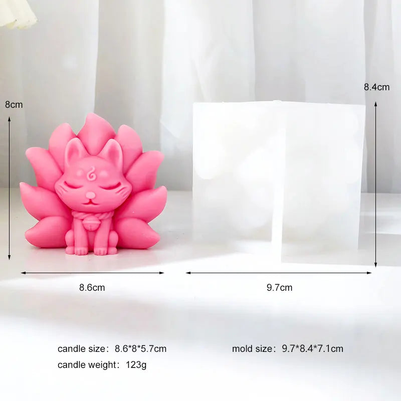 Nine Tailed Fox Silicone Candle Mould