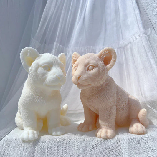 Sitting Lion Statue Candle Mould for Animal Lover Decor