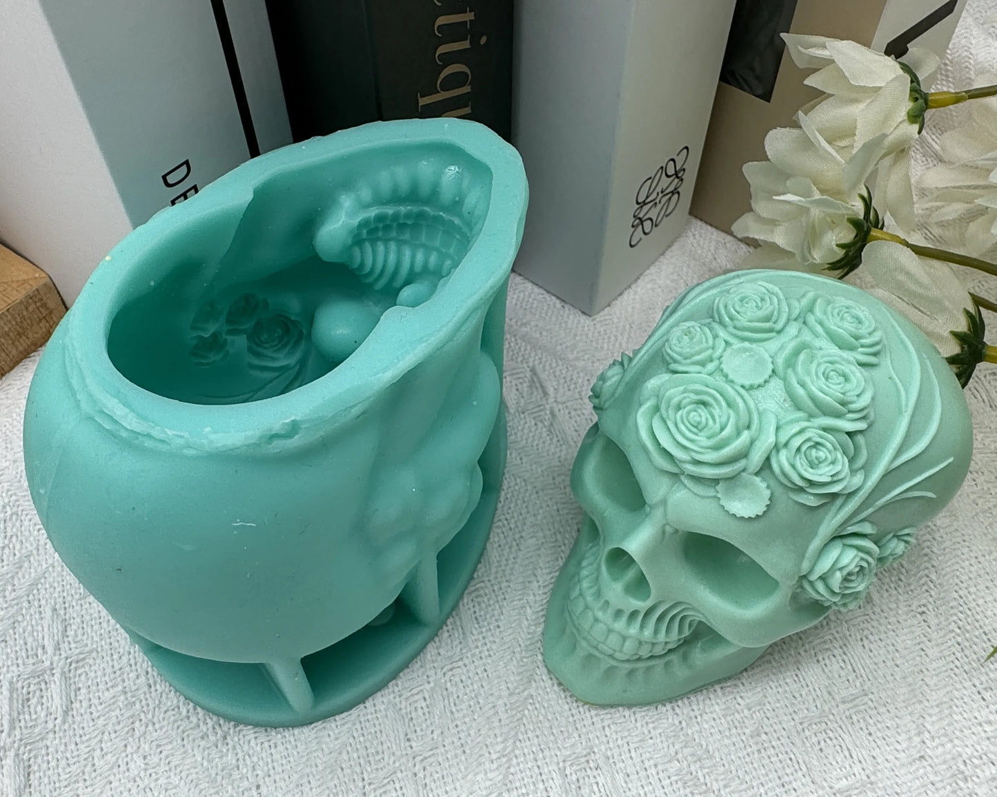 Flower Skull Candle Mould