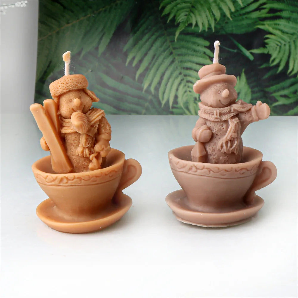 Christmas Mini Santa Cups Silicone Candle Mould - 8 Style