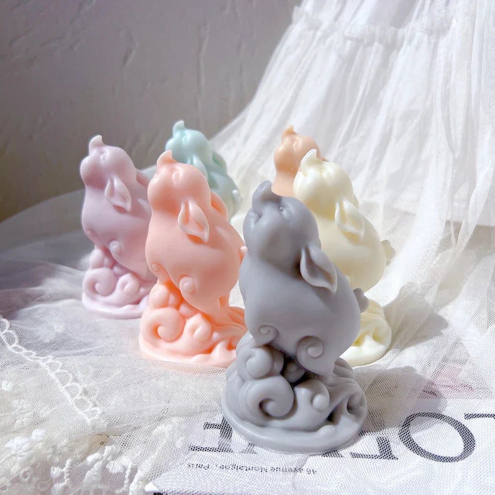 Lovely Baby Pig Silicone Candle Mould - Cute Piggy