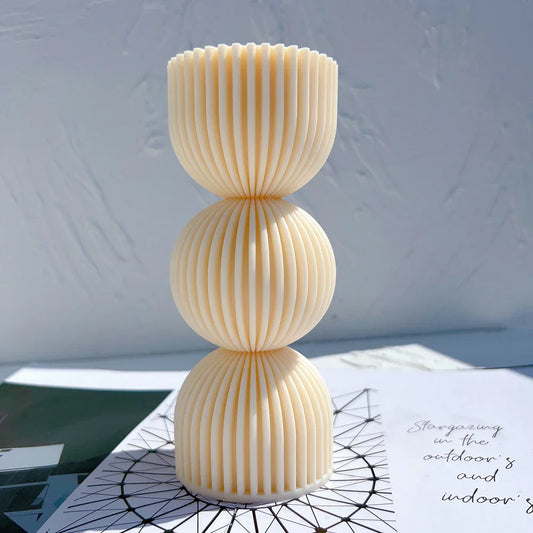 Twist Ribbed Pillar Candle Moulds - Geometric Design