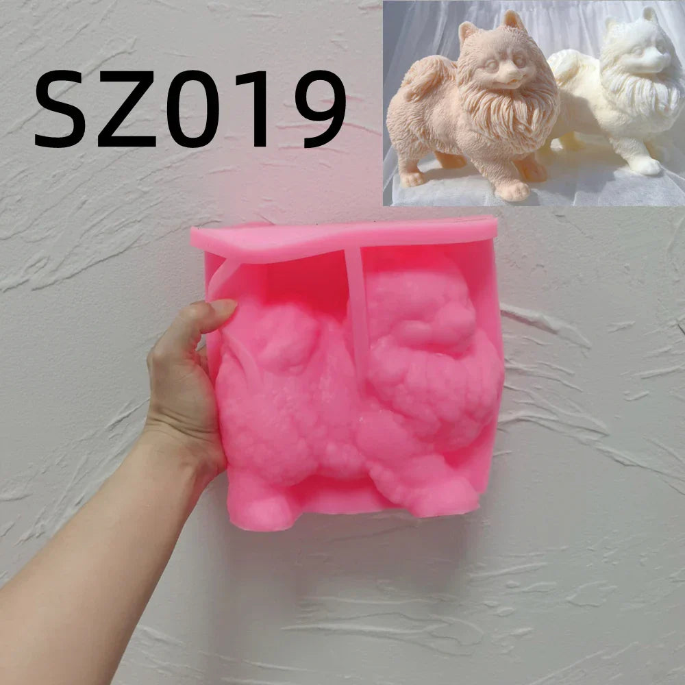 Adorable Pomeranian Puppy Candle Mould