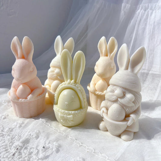 Easter Bunny Silicone Candle Mould - 3D Rabbit Wax Moulds