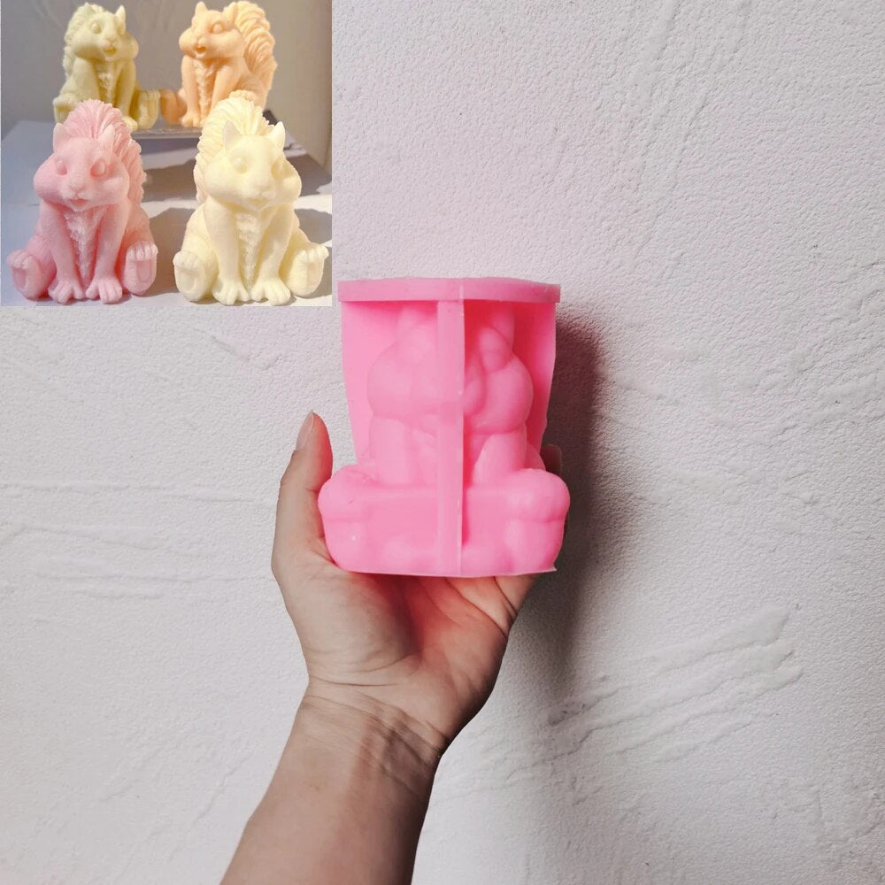 Cute Squirrel Silicone Candle Mould