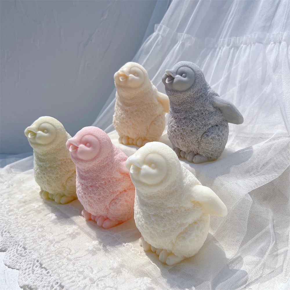 Cute Penguin Statue Candle Mould
