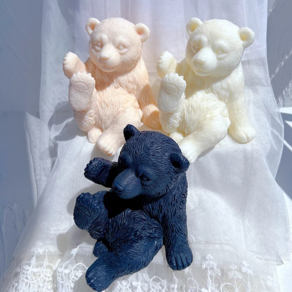 Cute White Bear Candle Silicone Mould
