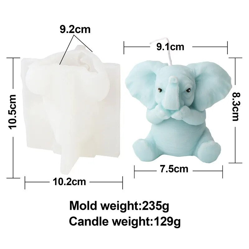 Cute Elephant Candle Mould