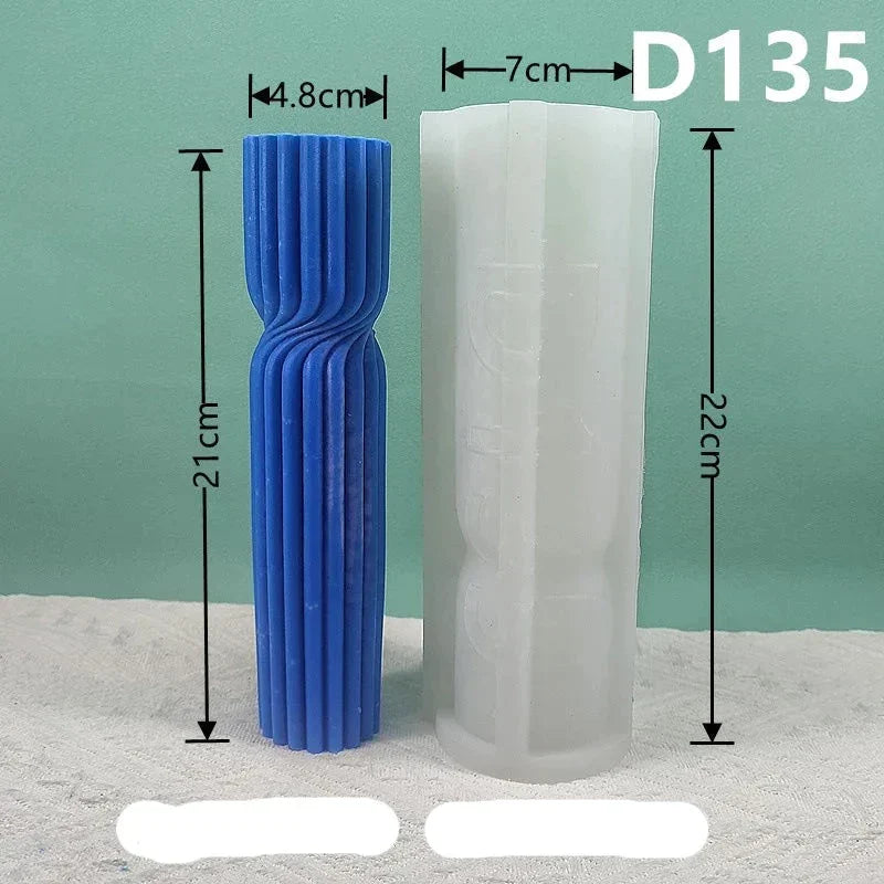 Cylindrical Stripe Pillar Candle Mould