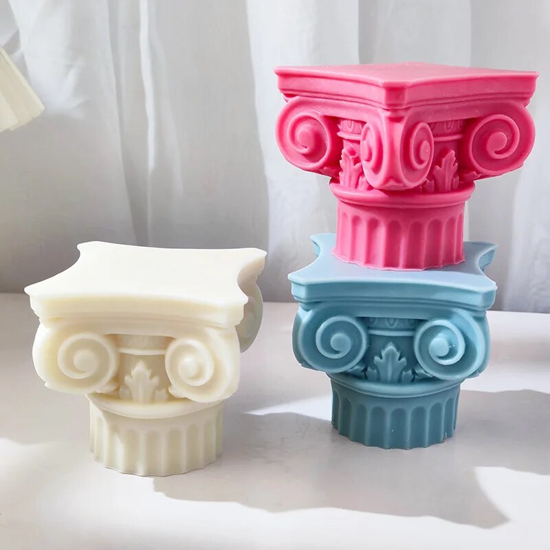 Large Roman Pillar Candle Mould Classic Corinthian