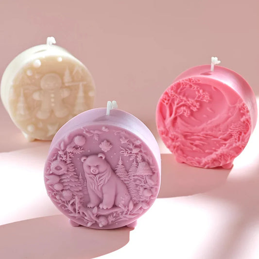 Winter Bear Gingerbread man Candle Mould