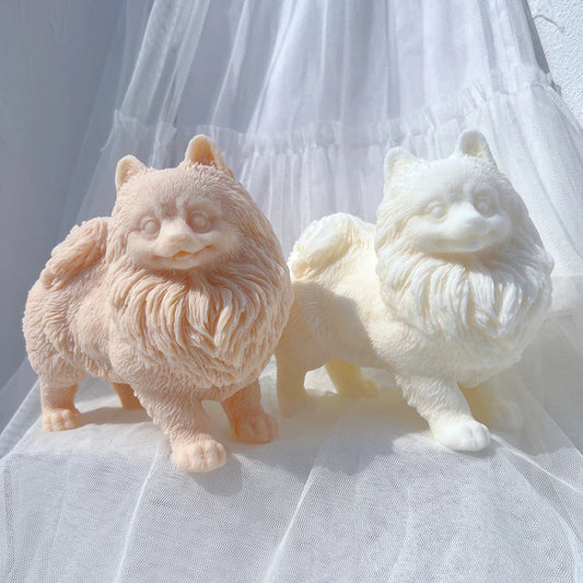 Adorable Pomeranian Puppy Candle Mould