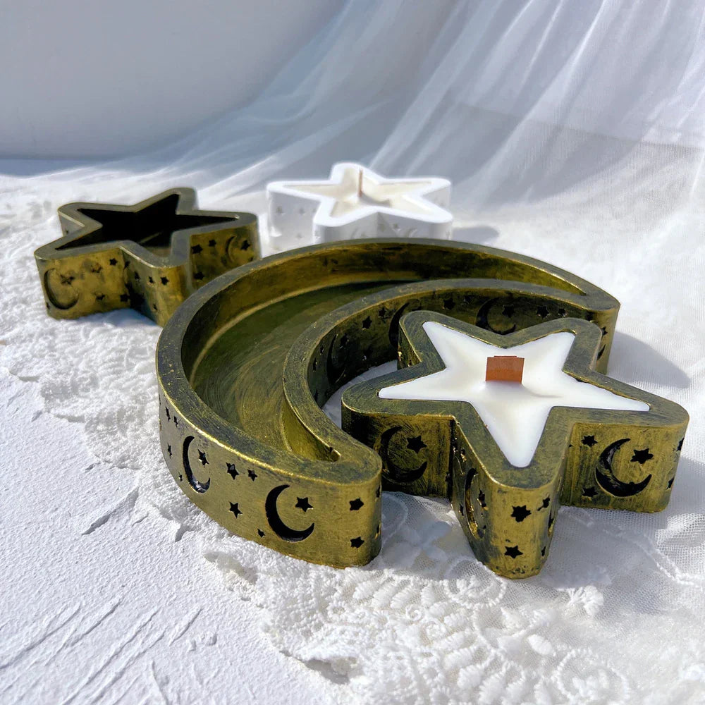 Eid Mubarak Candle Vessel Mould - Moon & Star