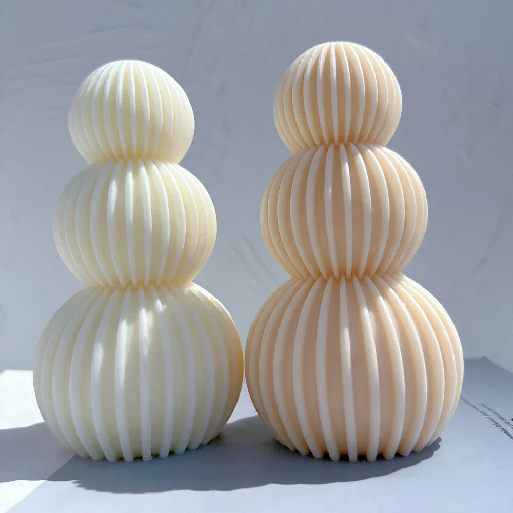 Ball Ribbed Pillar Candle Mould