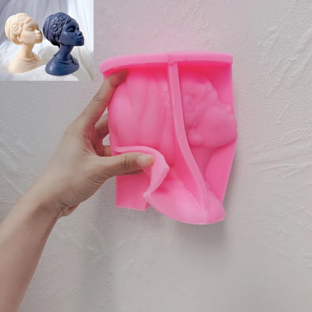 Afro Women Beautiful Goddess Candle Silicone Mould