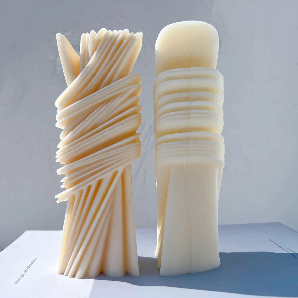 Abstract Geometric Pillar Candle Mould